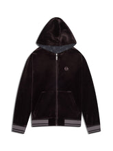 Load image into Gallery viewer, Viaggioa Reversible Velour Track Jacket-Black Beauty
