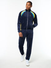 Load image into Gallery viewer, Banda Velour Track Jacket- Maritime Blue
