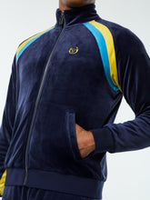 Load image into Gallery viewer, Banda Velour Track Jacket- Maritime Blue
