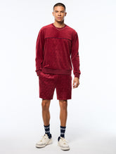 Load image into Gallery viewer, Bandiera Debossed Velour Crewneck-Rhubarb
