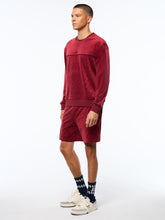 Load image into Gallery viewer, Bandiera Debossed Velour Crewneck-Rhubarb
