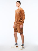 Load image into Gallery viewer, Bandiera Debossed Velour Crewneck-Sugar Almond
