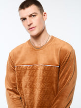 Load image into Gallery viewer, Bandiera Debossed Velour Crewneck-Sugar Almond
