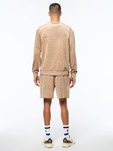 Load image into Gallery viewer, Bandiera Debossed Velour Crewneck-Humus
