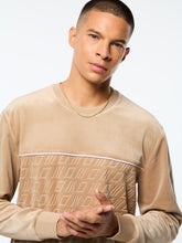 Load image into Gallery viewer, Bandiera Debossed Velour Crewneck-Humus
