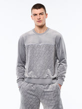 Load image into Gallery viewer, Bandiera Debossed Velour Crewneck-Sleet
