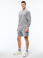 Load image into Gallery viewer, Bandiera Debossed Velour Crewneck-Sleet
