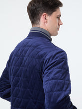 Load image into Gallery viewer, Redi Quilted Velour Bomber Jacket- Maritime Blue

