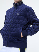 Load image into Gallery viewer, Redi Quilted Velour Bomber Jacket- Maritime Blue

