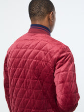 Load image into Gallery viewer, Redi Quilted Velour Bomber Jacket- Rhubarb
