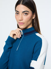 Load image into Gallery viewer, Nota Knit Quarter Zip- Mykonos Blue
