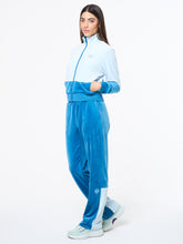 Load image into Gallery viewer, Lina Velour Track Jacket- Baby Blue
