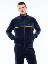 Load image into Gallery viewer, Forato Velour Track Jacket-Maritime Blue
