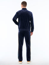 Load image into Gallery viewer, Forato Velour Track Jacket-Maritime Blue
