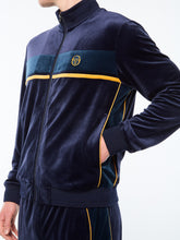 Load image into Gallery viewer, Forato Velour Track Jacket-Maritime Blue
