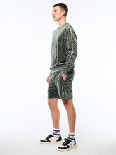 Load image into Gallery viewer, Obliquo Velour Crewneck-Agave Green
