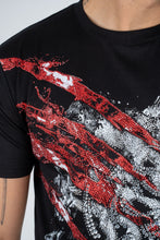 Load image into Gallery viewer, Men's Cotton Black Rhinestone T-shirt
