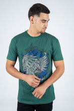 Load image into Gallery viewer, Men's Cotton Green Rhinestone T-shirt
