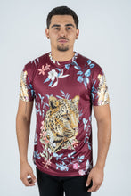 Load image into Gallery viewer, Men's Cotton Wine Rhinestone T-shirt
