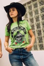 Load image into Gallery viewer, Women&#39;s Cotton American Legend Graphic Print Green T-shirt
