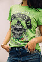 Load image into Gallery viewer, Women&#39;s Cotton American Legend Graphic Print Green T-shirt
