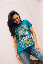 Load image into Gallery viewer, Women&#39;s Cotton American Legend Graphic Print Blue T-shirt
