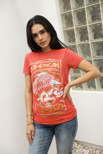 Load image into Gallery viewer, Women&#39;s Cotton American Legend Graphic Print Pink T-shirt
