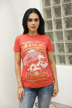 Load image into Gallery viewer, Women&#39;s Cotton American Legend Graphic Print Pink T-shirt

