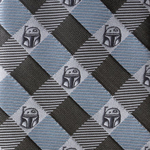 Load image into Gallery viewer, Star Wars Boba Fett Blue and Gray Plaid Tie
