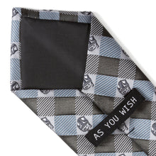 Load image into Gallery viewer, Star Wars Boba Fett Blue and Gray Plaid Tie
