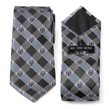 Load image into Gallery viewer, Star Wars Boba Fett Blue and Gray Plaid Tie

