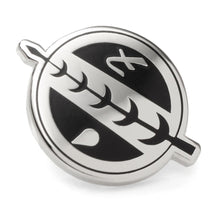 Load image into Gallery viewer, Star Wars Boba Fett and Mythosaur Black and Red Dress Socks and Crest Lapel Pin Gift Set
