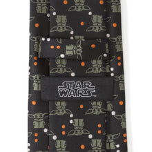 Load image into Gallery viewer, Star Wars Grogu Black and Orange Dotted Tie
