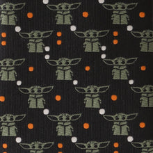 Load image into Gallery viewer, Star Wars Grogu Black and Orange Dotted Tie
