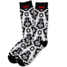 Load image into Gallery viewer, Star Wars Darth Vader Black, White, and Gray Dress Socks and Lapel Pin Gift Set
