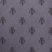 Load image into Gallery viewer, Star Wars Mandalorian Mythosaur Gray Tie, Red Pocket Square, Cufflinks, and Tie Bar Gift Set
