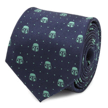 Load image into Gallery viewer, Star Wars Mandalorian Navy Dotted Tie
