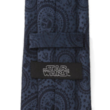 Load image into Gallery viewer, Star Wars Mandalorian and Grogu Navy Paisley Tie
