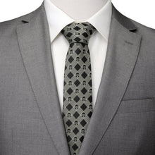 Load image into Gallery viewer, Star Wars Mandalorian Black and Gray Plaid Tie
