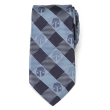 Load image into Gallery viewer, Star Wars Mandalorian Blue and Black Plaid Tie
