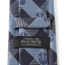 Load image into Gallery viewer, Star Wars Mandalorian Blue and Black Plaid Tie

