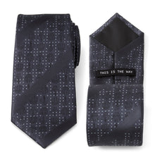Load image into Gallery viewer, Star Wars Mandalorian Blue Dotted Striped Tie
