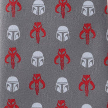 Load image into Gallery viewer, Star Wars Mandalorian and Mythosaur Red and Gray Tie
