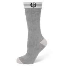 Load image into Gallery viewer, Star Wars Obi-Wan Kenobi Blue LIGHTSABER Pattern Black Tie, Tie Clip, and Gray Jedi Crest Dress Socks Gift Set
