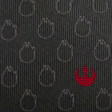 Load image into Gallery viewer, Star Wars Rebel Alliance and Millennium Falcon Gray Tie with Red Crest
