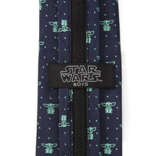 Load image into Gallery viewer, Star Wars Grogu Boy&#39;s Navy Dotted Zipper Tie
