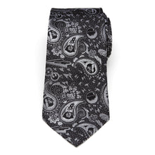 Load image into Gallery viewer, Star Wars Darth Vader Black and White Paisley Tie

