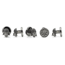 Load image into Gallery viewer, Star Wars Darth Vader Crystal 3D Cufflinks and 5-Stud Set
