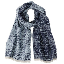 Load image into Gallery viewer, Star Wars Darth Vader Blue and Gray Paisley Scarf
