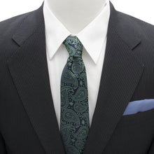 Load image into Gallery viewer, Star Wars Yoda Green and Blue Paisley Tie and LIGHTSABER Tie Clip Gift Set
